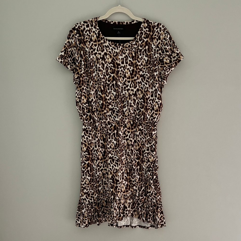 Banana Republic Leopard Jersey Ruffle Dress